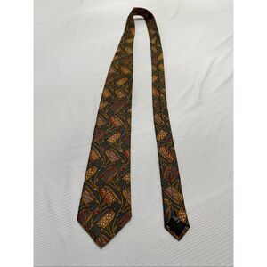 Longchamp Dark Green Equestrian Silk Necktie Tie